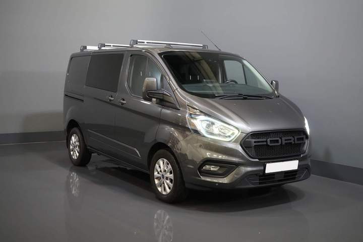Ford Transit Custom Bestelbus 2.0 TDCI 130 pk Aut. DC Dubbel Cabine Limited 2x Schuifdeur/ CarPlay/ Stoelverw./ Cruise/ LMV/ Navi/ Cruise/ PDC