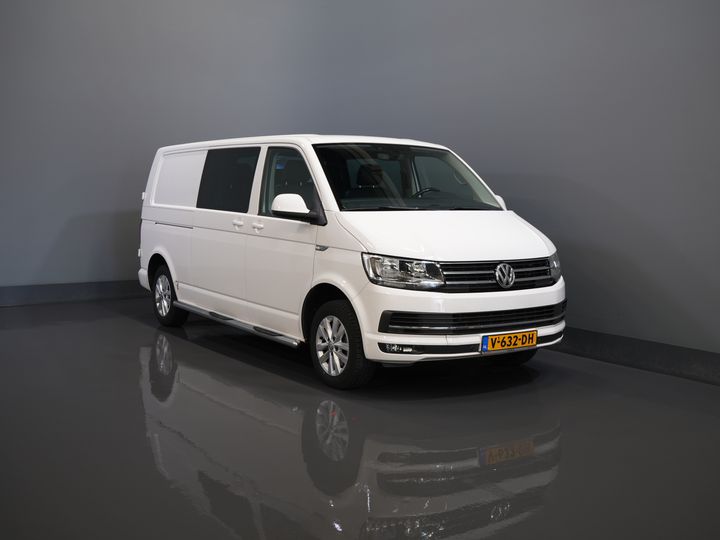 Volkswagen Transporter Bestelbus T6 2.0 TDI 150 pk DSG Aut. L2 Highline E6 DC Dubbel Cabine BPM VRIJ! Carplay/ Alarm/ Leder/ Cruise/ PDC/ Sidebars/ Trekhaak/ LMV