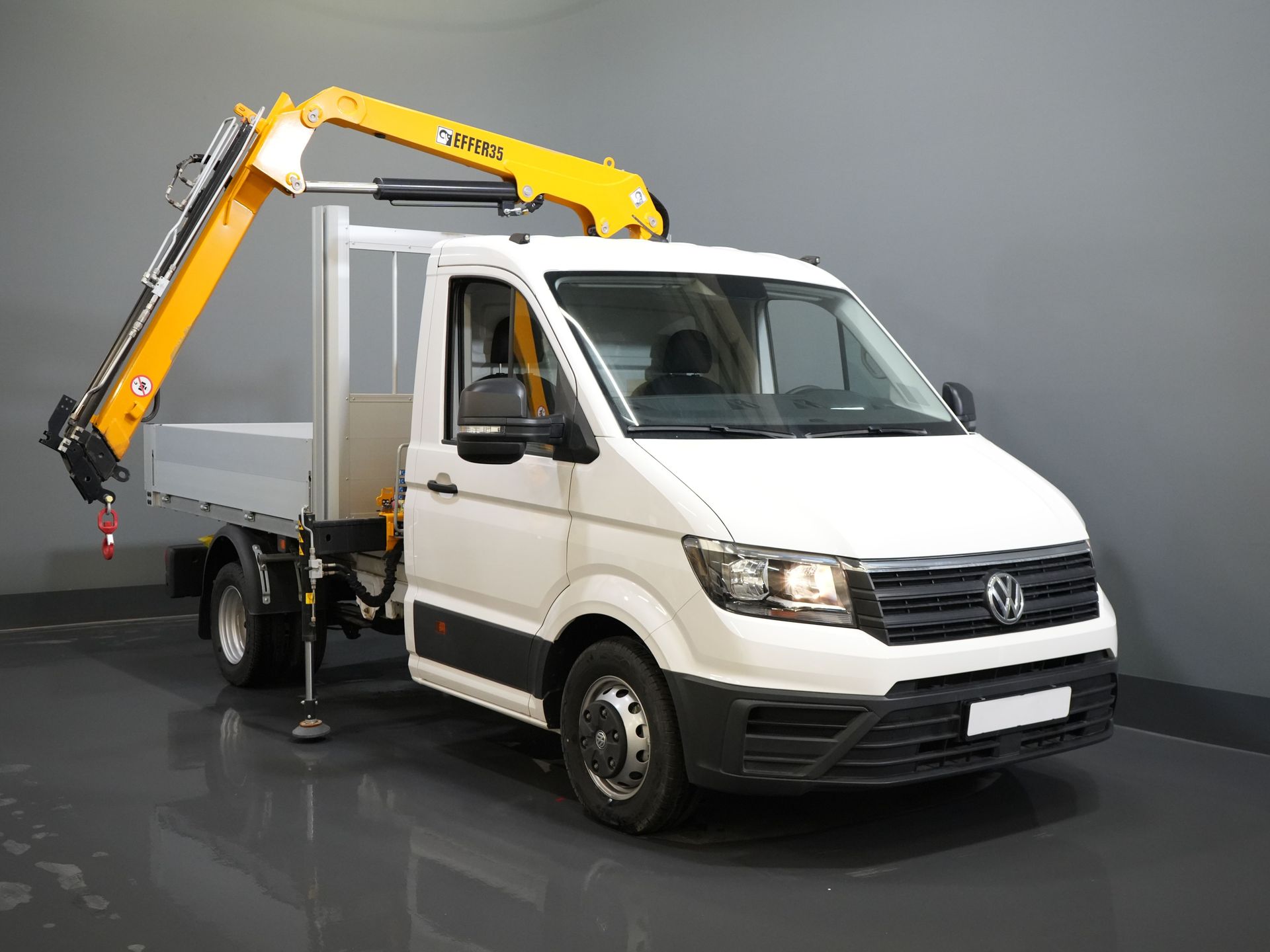 Volkswagen Crafter Corp deschis 50 165 CP Effer 352S Macara/ Macara/ Autokran/ PTO/ Corp deschis/ Aer dublu