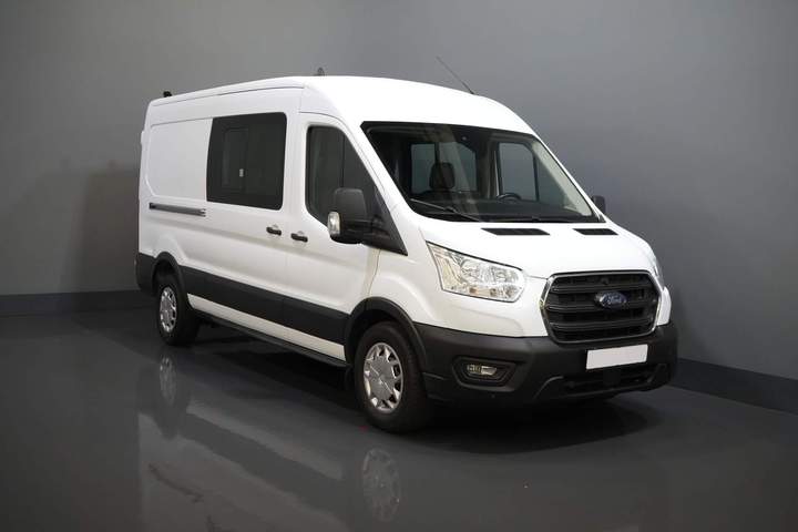 Ford Transit Van 2.0 TDCI 130 KM L3H2 DC Podwójna kabina 7 osób / Pasy bezpieczeństwa / Adapt. Cruise/ CarPlay/ PDC/ Navi/ Kamera/ Airco/ Hak holowniczy